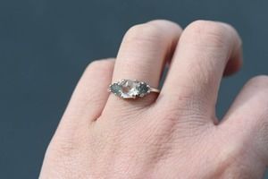 Raw Sapphire Ring, Rough Cut Sapphire, Natural Blue size 3 4 5 6 7 8 9 1…